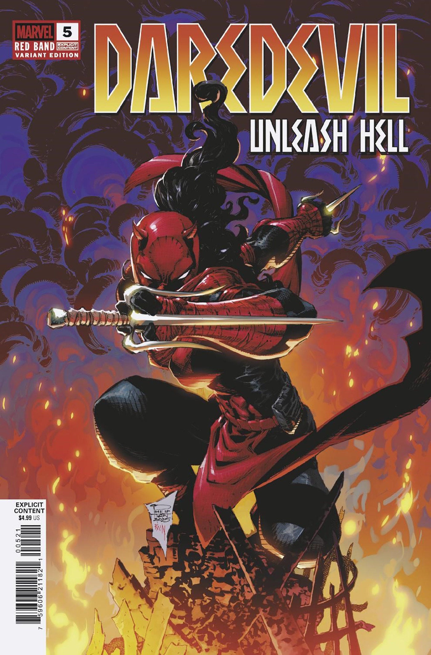 Marvel Comics Daredevil Unleash Hell Red Band #5 Philip Tan