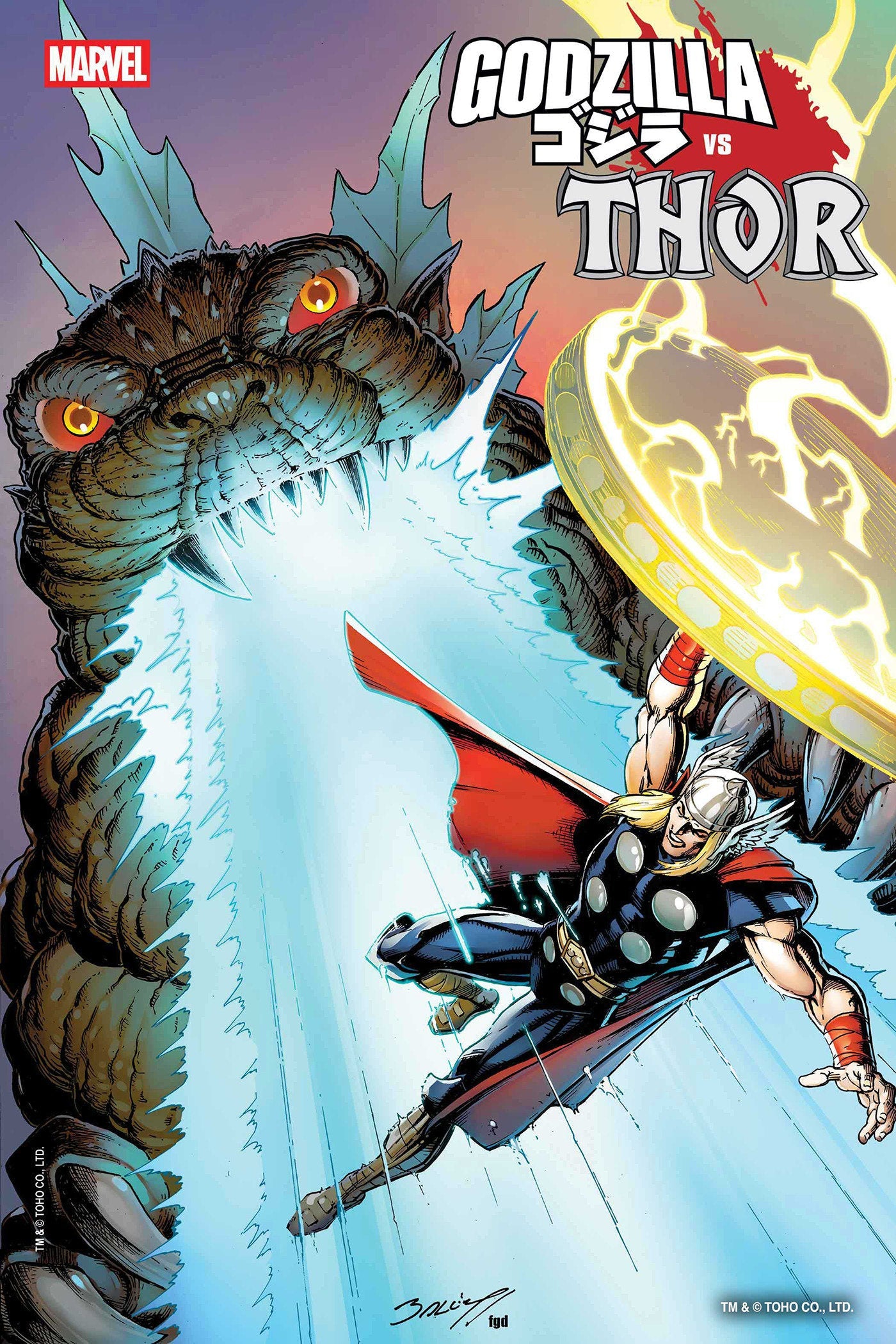 Marvel Comics Godzilla Vs Thor #1 Mark Bagley Foil Variant