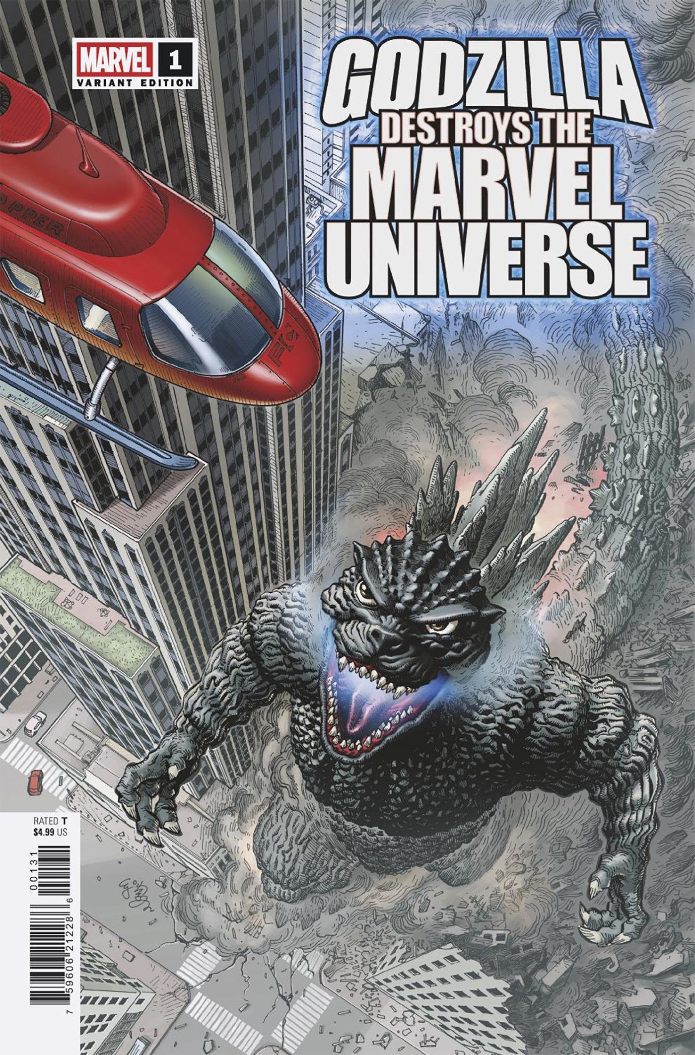 Marvel Comics Godzilla Destroys The Marvel Universe #1 E.J. Su
