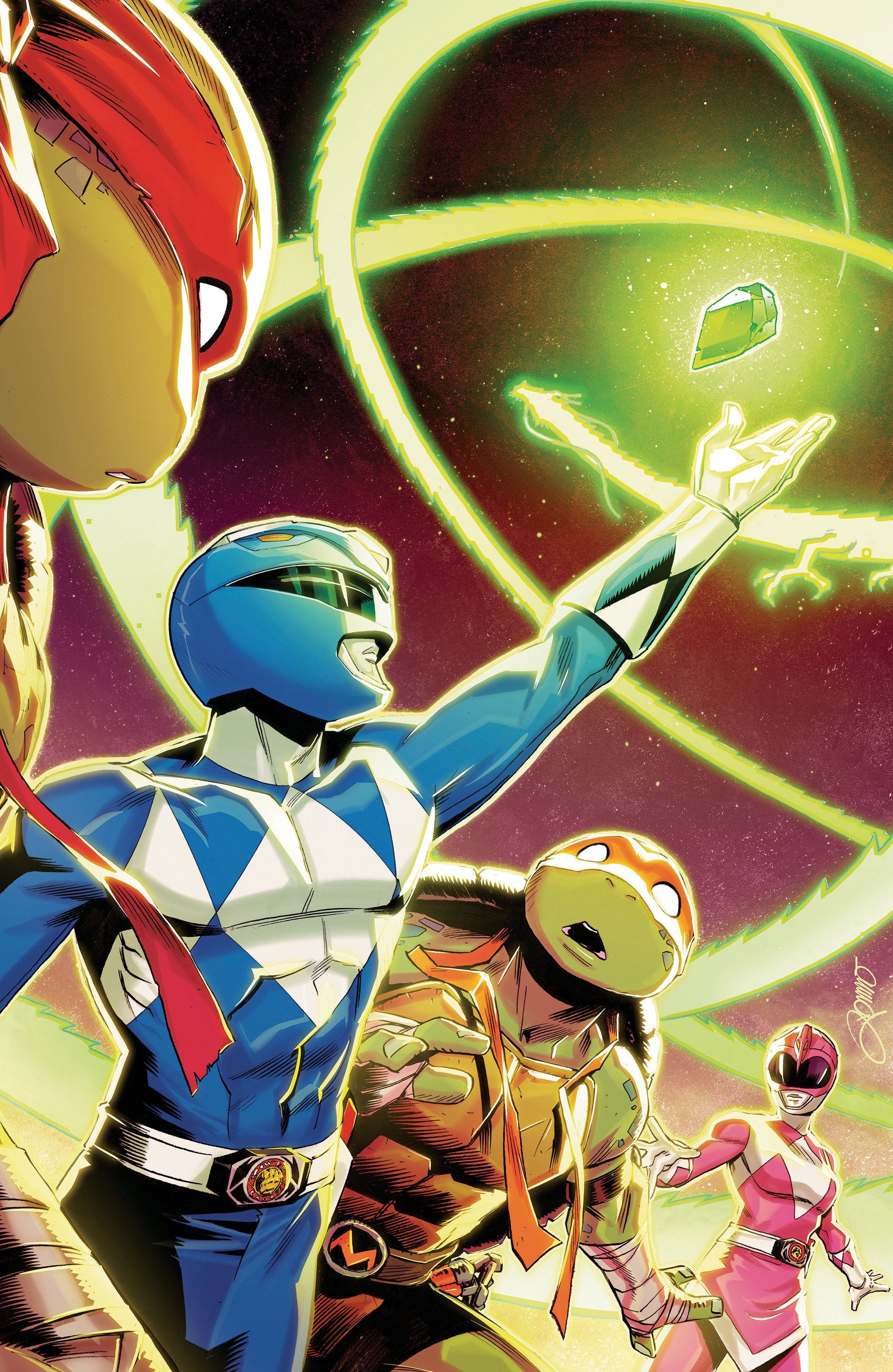 Boom! Entertainment Mighty Morphin Power Rangers/Teenage Mutant Ninja Turtles #4 Alessio Zonno Foil Variant